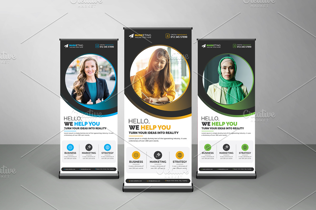 Corporate Business Roll Up Banner, a Stationery Template by GraphicsBurg (Photo 1 of 4)