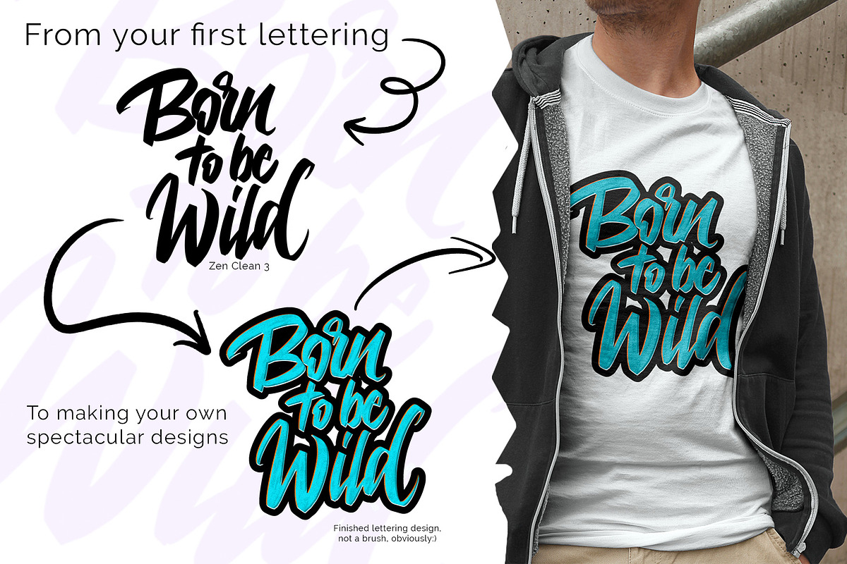 Lettering Brush Set for Procreate, a Brush Add-On by ZenLettering (Photo 11 of 12)