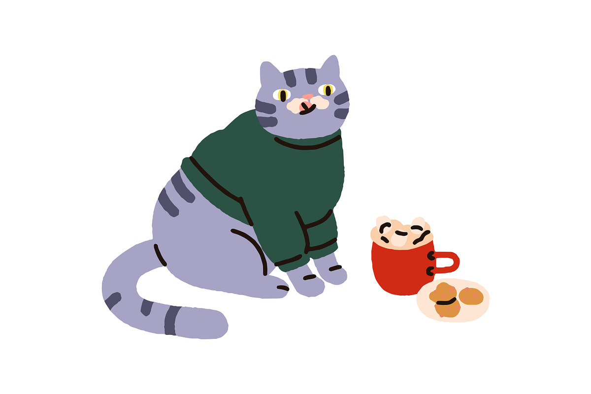 Cute, funny Christmas cats set, an Animal Illustration by Good Studio (Photo 18 of 22)