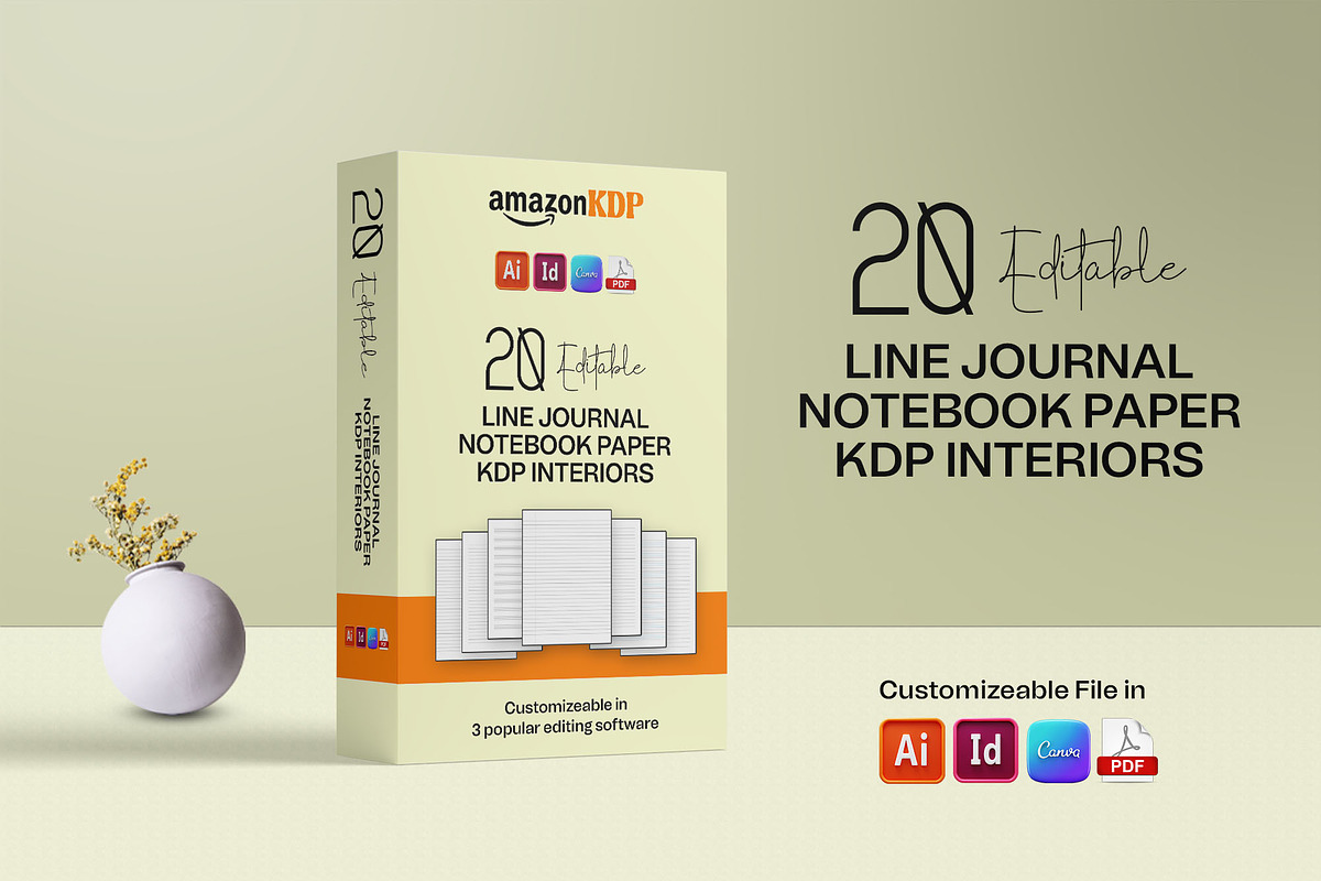 Notebook Journal Paper KDP Interiors, a Stationery Template by Graphic Template (Photo 1 of 3)