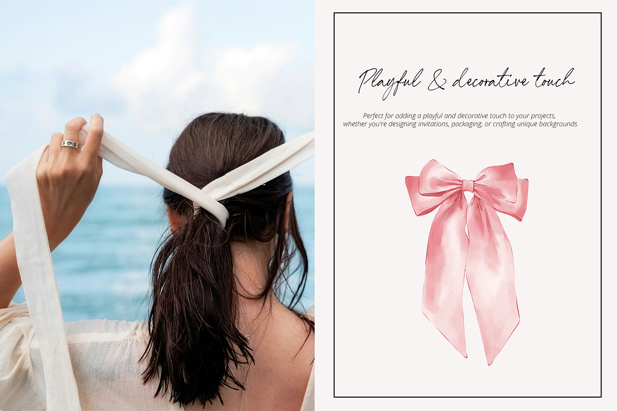 RIBBON BOWS watercolor pack, a Decorative Illustration by Yuliia Lashevska (Photo 8 of 8)