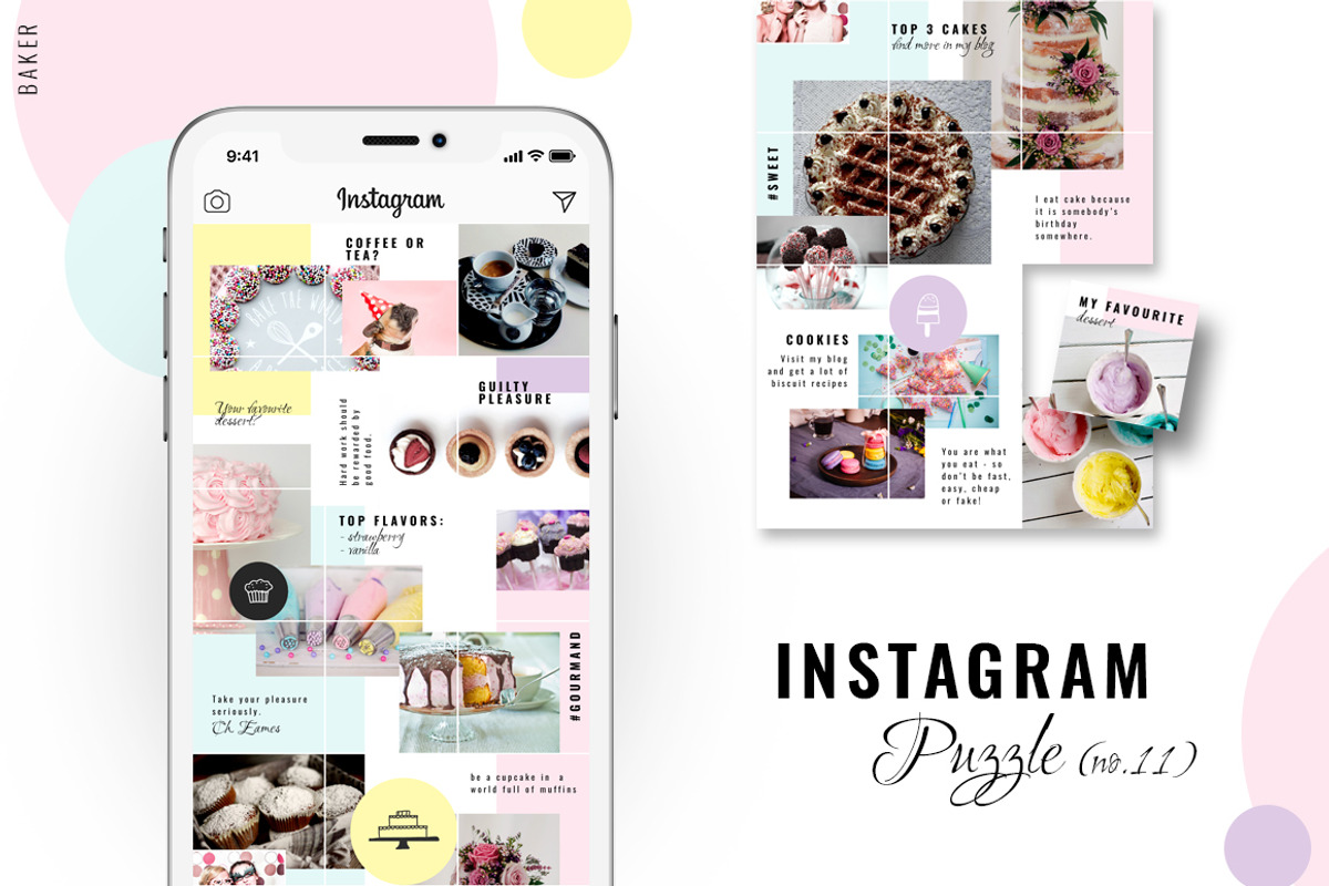 81% OFF| BUNDLE v.2-Instagram Puzzle, a Social Media Template by CreativeFolks (Photo 6 of 18)
