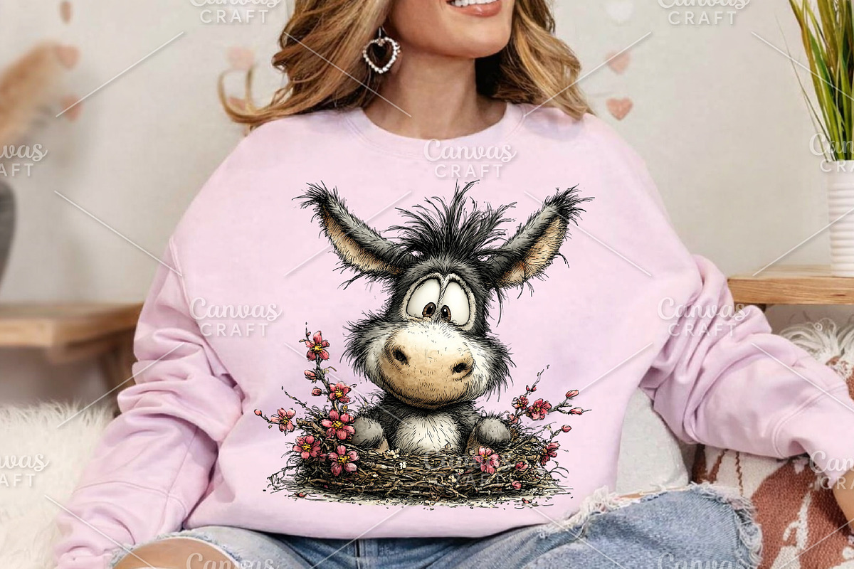 Whimsical Spring Donkey Clipart PNG, an Illustration by Canvas Craft (Photo 4 of 7)