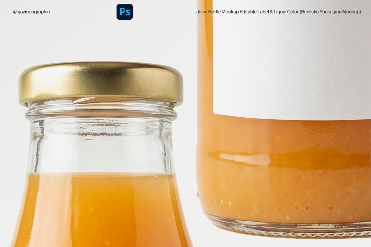 Juice Bottle Mockup Template, a Packaging Mockup by GAZINEOGRAPHIC (Photo 2 of 4)