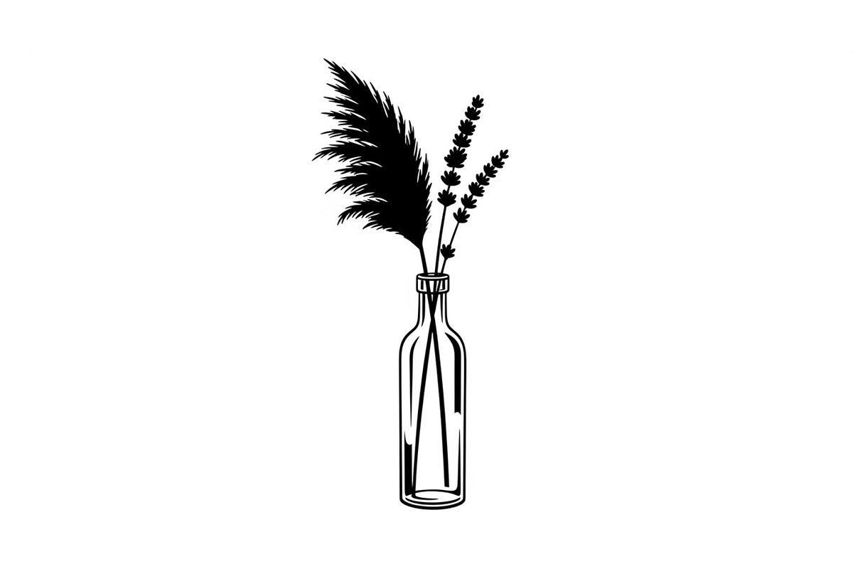 Pampas Grass Bottle Vase Bundle, an Illustration by Gaye Art (Photo 10 of 31)
