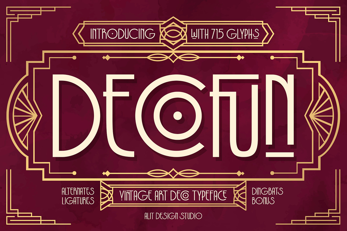 Decofun Typeface, a Sans Serif Font by alit design (Photo 1 of 15)