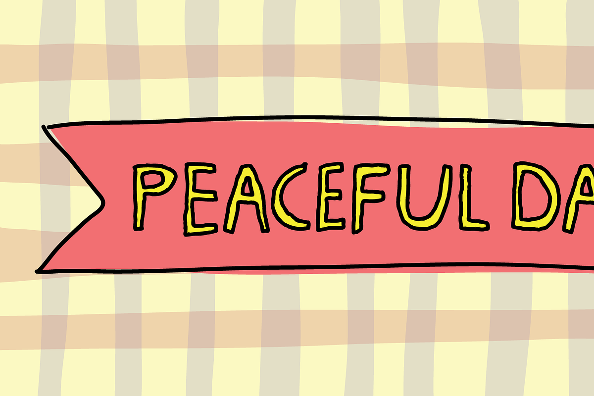 Peaceful Day, a Handwritten Font by pizzadudedotdk (Photo 1 of 8)