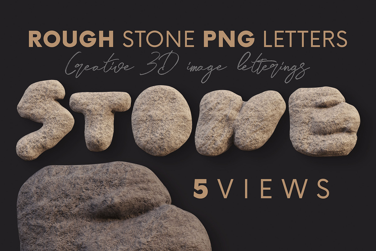 Rough Stone - 3D Lettering, a Graphic by MIIM (Photo 1 of 7)