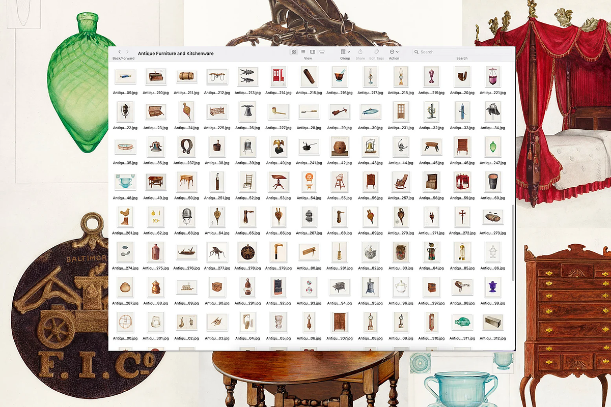 400+ Antique Furniture Kitchenware, a Decorative Illustration by Digital Museum (Photo 10 of 10)