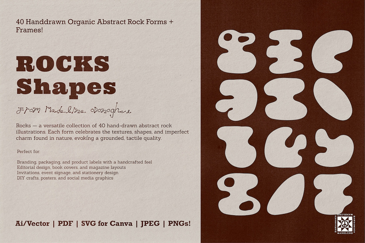 Rocks - Hand Drawn Organic Forms, a Decorative Illustration by Madeline ODonoghue Design (Photo 1 of 13)