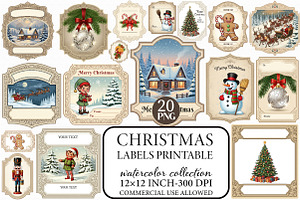 Christmas Labels Printable, an Illustration by Libby Wishes