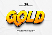 Gold 3d editable text effect, a Layer Style Add-On by Design Fly (Thumbnail 1 of 2)