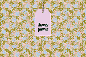 Flower Power Retro Pattern Set