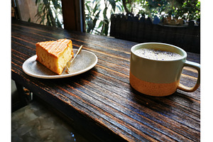 Specialty brewed coffee, slice of, a Food & Drink Photo by sceptical cactus