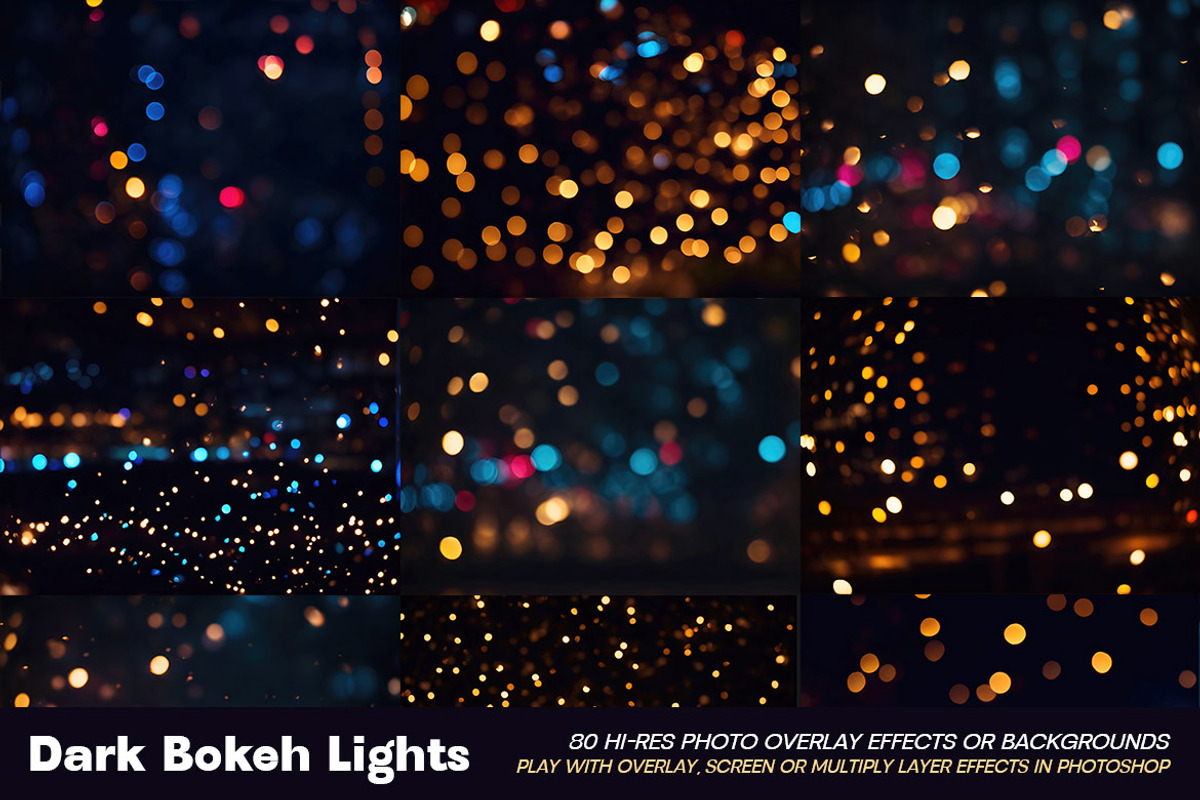 Dark Bokeh Photo Overlay Effects, a Background Graphic by Deeezy (Photo 13 of 14)