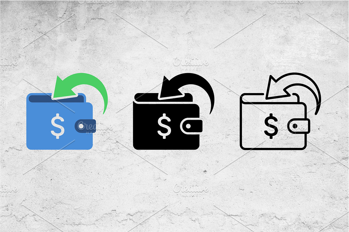Wallet Refresh Icon Set - 3 Styles, an Outline Icon by Artonix (Photo 2 of 2)