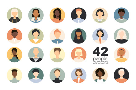 42 people avatars, a Person Illustration by Stafeeva