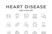 Heart disease line outline icon, an Outline Icon by motorama (Thumbnail 1 of 2)