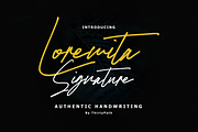 Loremita Signature, a Script Font by Thirtypath Studio (Thumbnail 1 of 7)