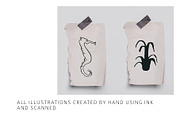 INKED SEALIFE hand drawn vector set, an Animal Illustration by Lena Nikolaeva (Thumbnail 7 of 11)