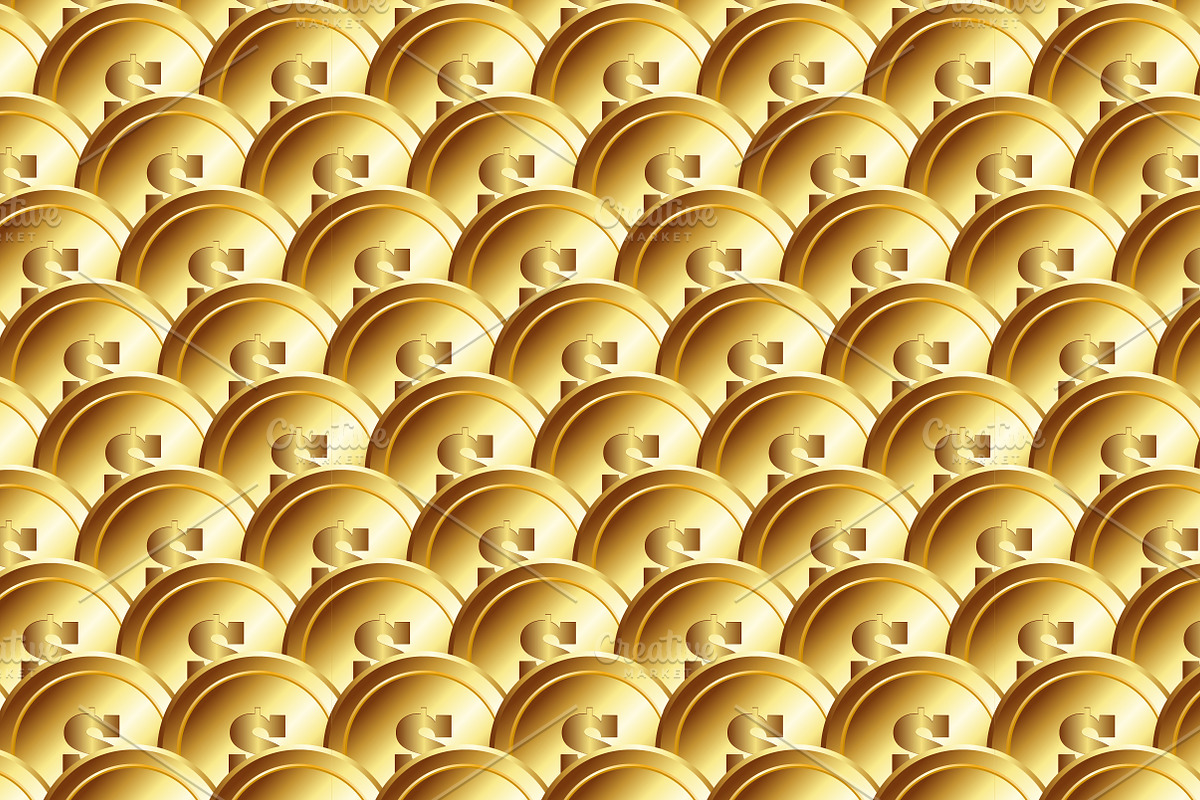 Golden coins pattern, a Pattern Graphic by gina_art