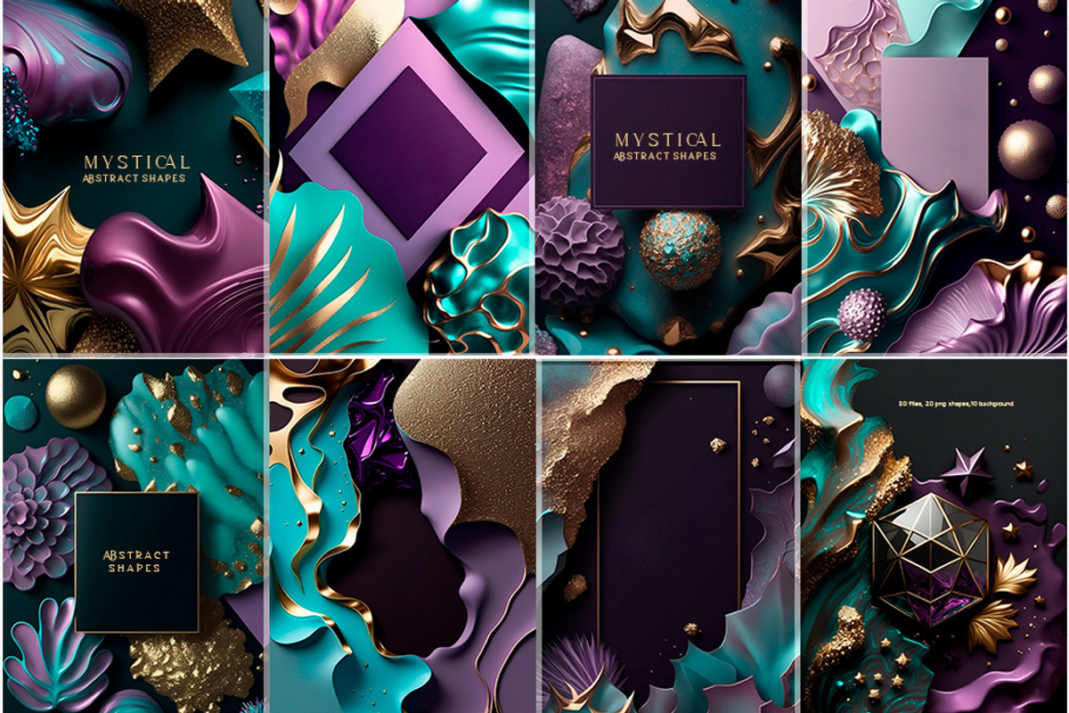 Abstract magical shapes clipart, a Background Graphic by MONO KEY STUDIO (Photo 6 of 7)