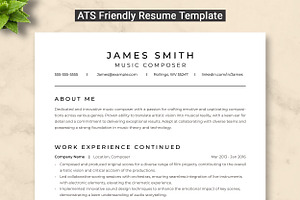 Music Composer Resume Template, a Resume Template by ResumeInventor