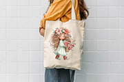 Boho Flower Girl Clipart Bundle, a Seasonal Illustration by CreationArt (Thumbnail 7 of 7)
