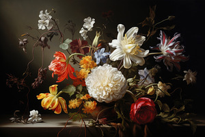 Still life with a bouquet of flowers, a Photo by Iftikhar Alam