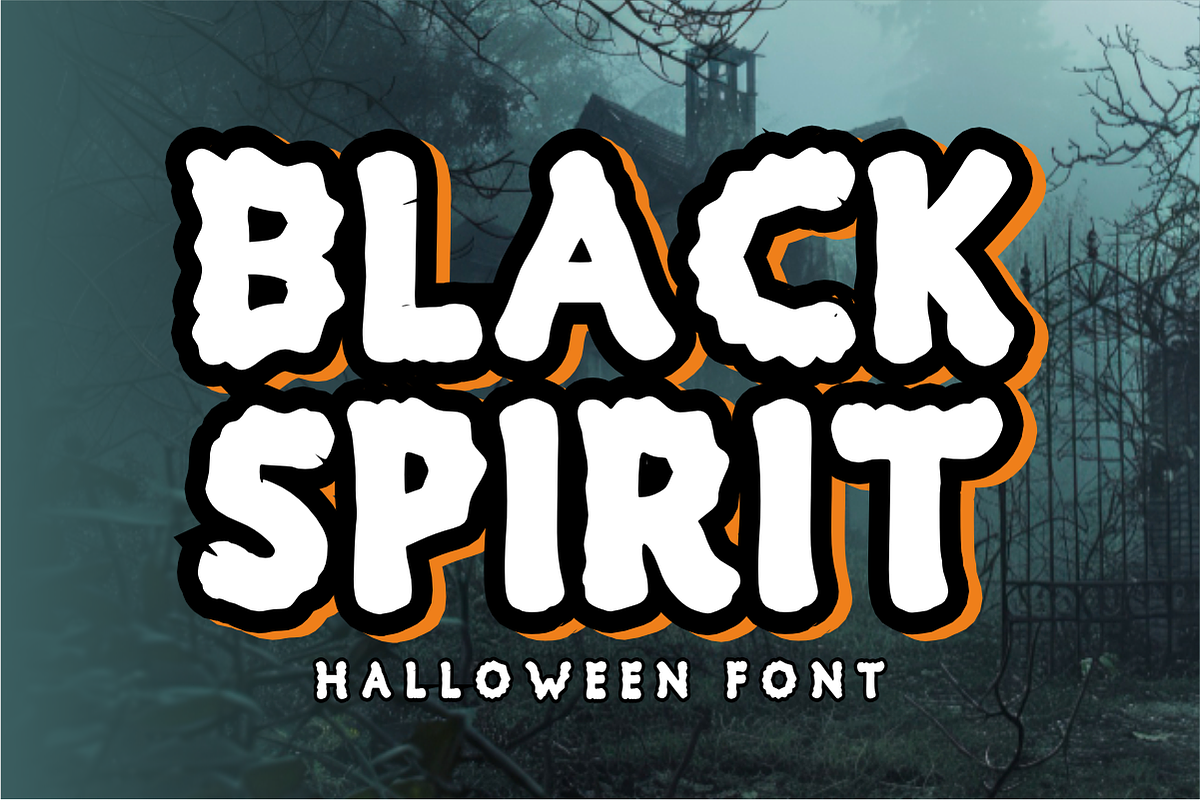 Black Spirit - Spooky Display Font, a Handwritten Font by KiddoGlyphs Studio (Photo 1 of 4)