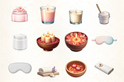 Watercolor Spa Day Clipart Bundle, an Illustration by CrexoraLab (Thumbnail 1 of 5)