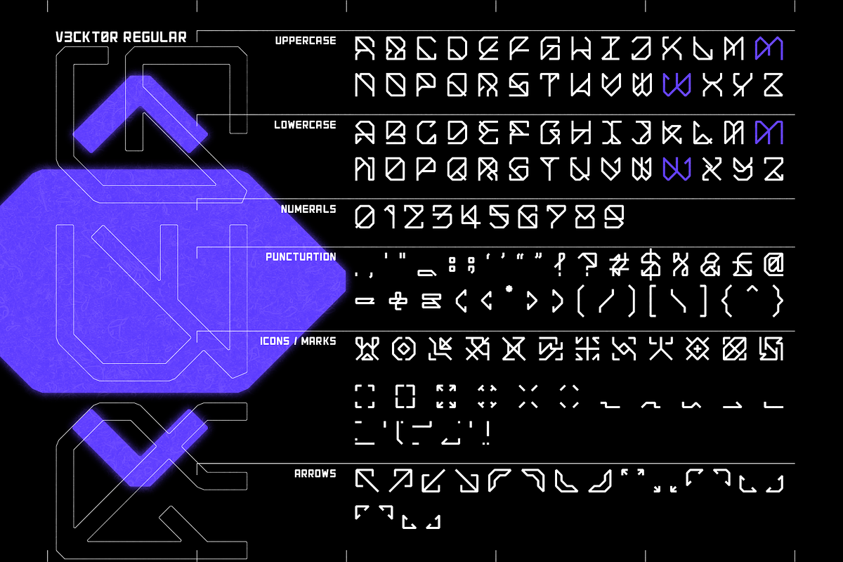 V3CKT0R Futuristic Typeface, a Font by Alex-Banks Type (Photo 3 of 6)