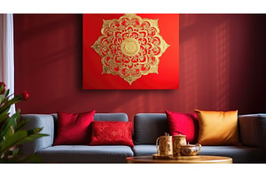 artwork mandala red ai generated, an Arts & Entertainment Photo by pikepicture