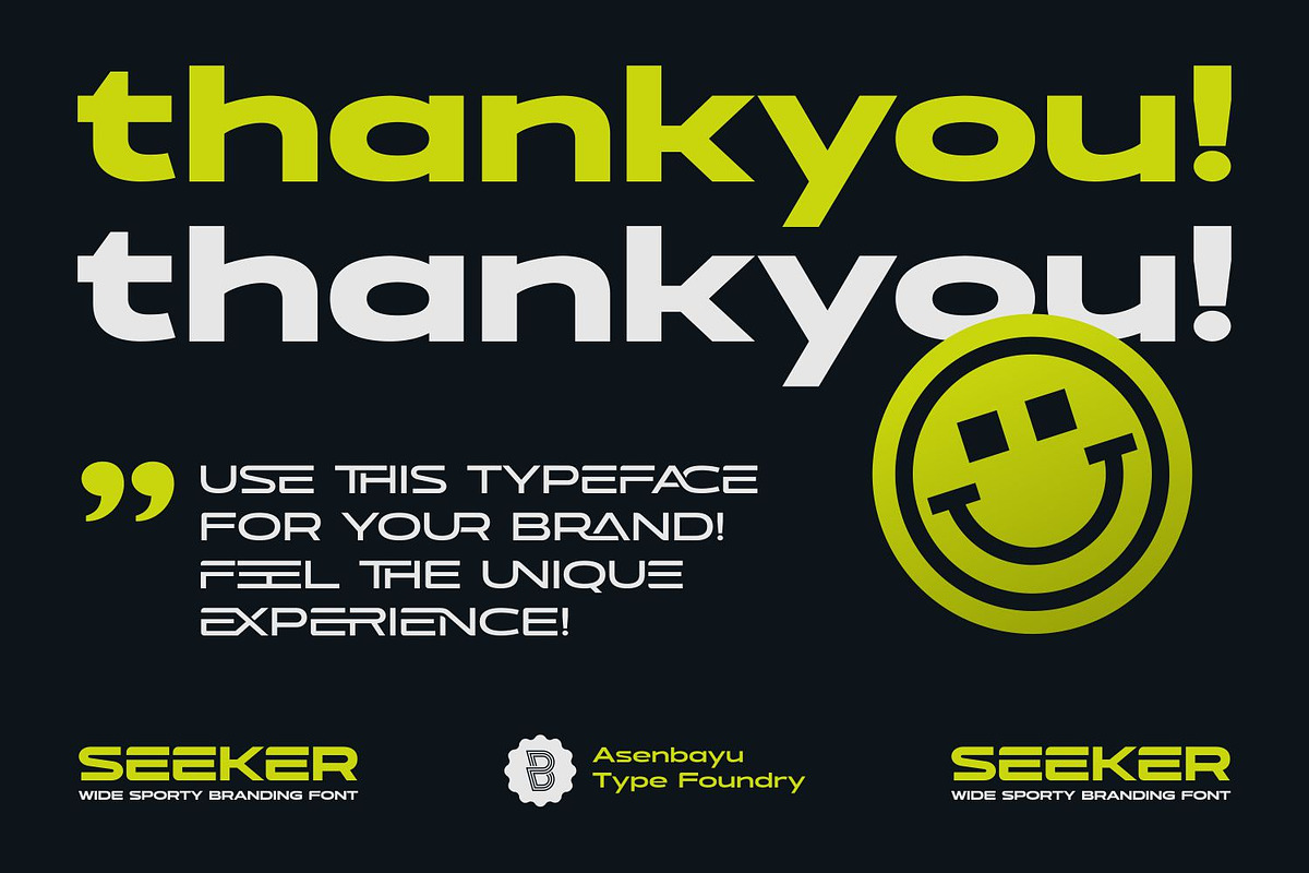 Seeker - Wide Sporty Branding Font, a Sans Serif Font by Asenbayu (Photo 15 of 15)