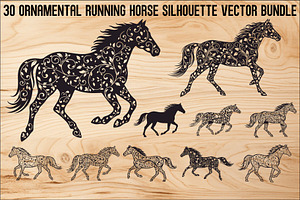 Running Horse Silhouette SVG Bundle, an Illustration by Creativeshirt