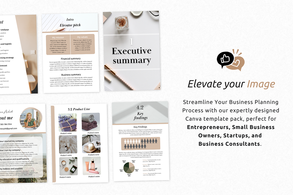 Business Plan Template Canva, a Presentation Template by PittaFinePrint (Photo 2 of 10)