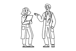 hospital healthcare professionals at, a Person Illustration by pikepicture