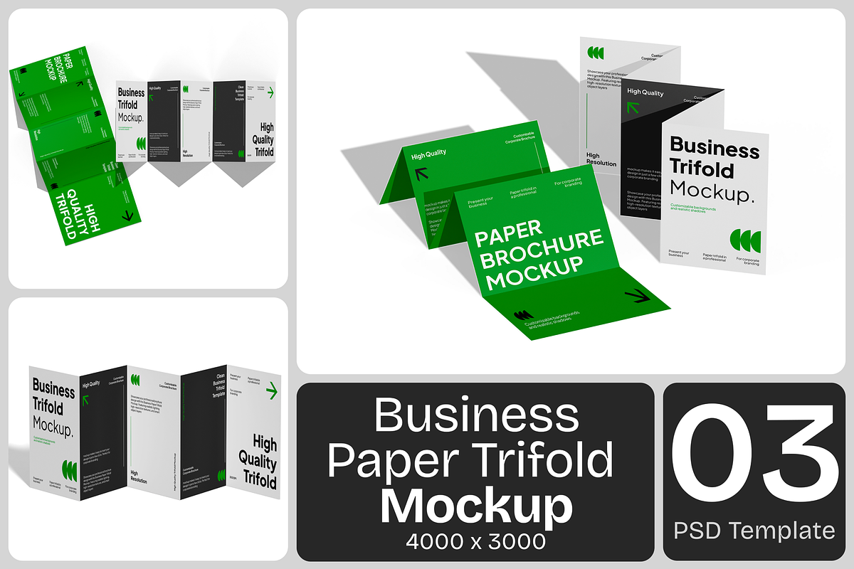Trifold Brochure Mockup, a Packaging Mockup by Permadi Creative