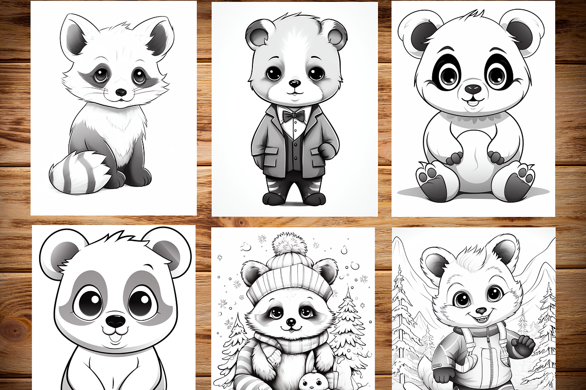 Red Panda Coloring Pages for Kids, a Brochure Template by LA Design (Photo 4 of 10)