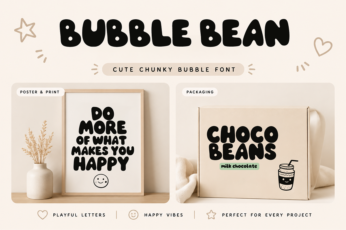 Bubble Bean, a Sans Serif Font by cocodesign (Photo 3 of 7)