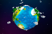 Cartoon Lowpoly Earth Planet 2 UVW, an Environmental 3D Model by Anton Moek (Thumbnail 4 of 7)