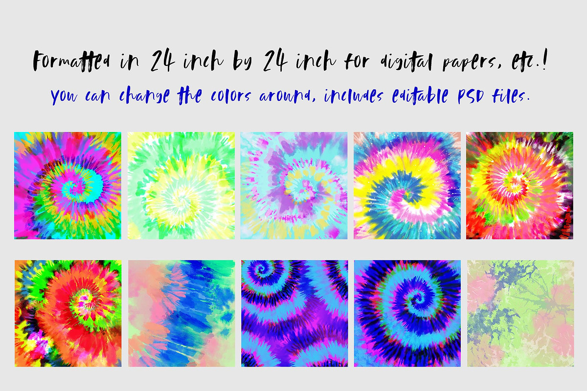 Neon Tie-Dye Vol. 4 Backgrounds, a Pattern Graphic by The Gypsy Goddess (Photo 7 of 9)