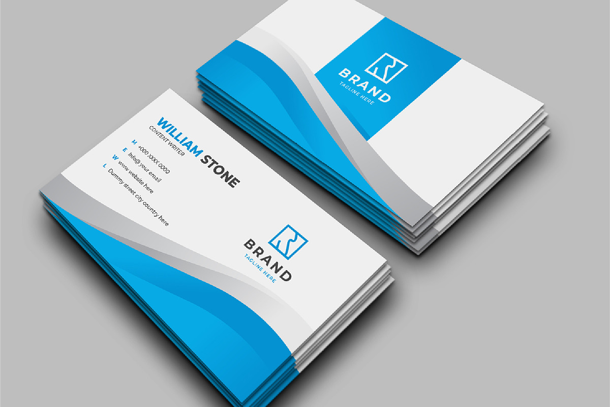 3D Style Blue Silver Business Card, a Business Card Template by M9 Design (Photo 1 of 3)