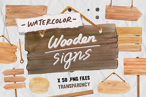 Watercolor customize wooden signs, a Decorative Illustration by aniunova