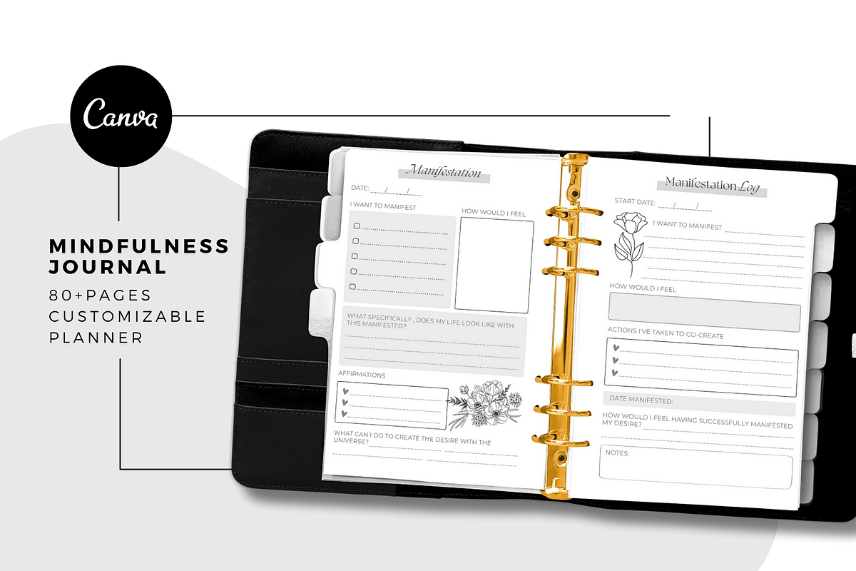 Mindfulness Journal Canva, a Magazine Template by The Blog Creative (Photo 2 of 6)