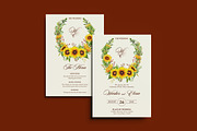 Sunflowers Wedding Invitation, an Invitation Template by iDoodle Studio (Thumbnail 1 of 4)