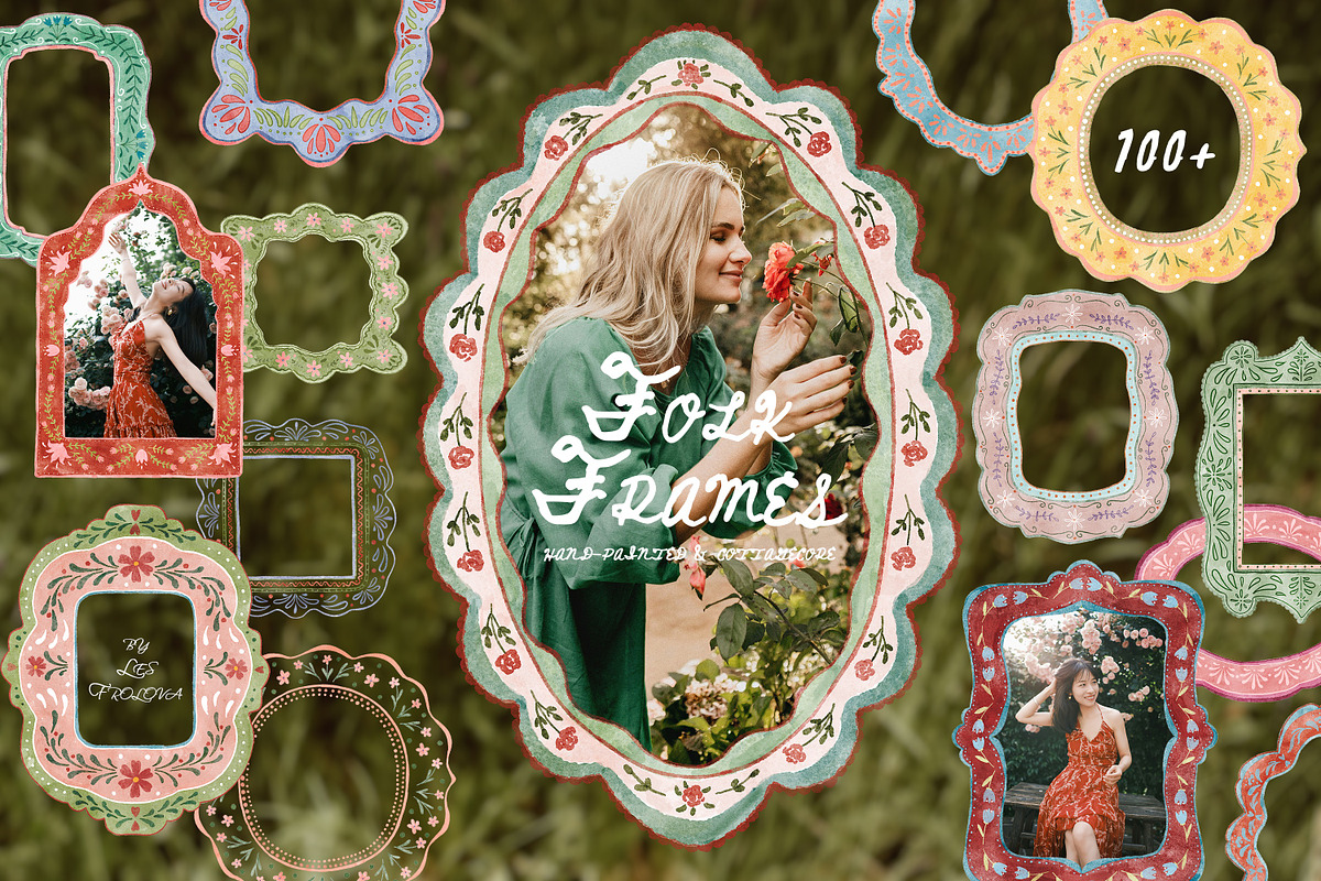 Folk Cottagecore Frames Collection, a Decorative Illustration by Les Frolova (Photo 1 of 12)