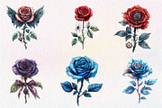 Gothic Roses Clipart, an Illustration by CreationArt (Thumbnail 8 of 9)