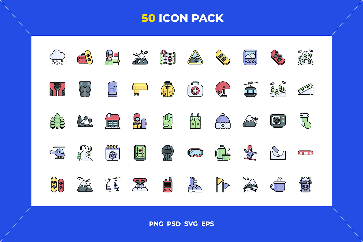 50 Snowboarding icons, an Icon by Wencory (Photo 1 of 2)