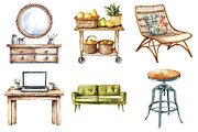 Watercolor Furniture Clipart Bundle, an Illustration by Daily.Designs (Thumbnail 2 of 5)